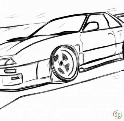 A drawing of a car