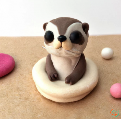 A stuffed animal on a cookie