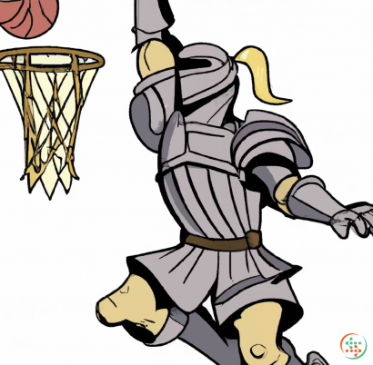 A cartoon of a person with a basket on the head