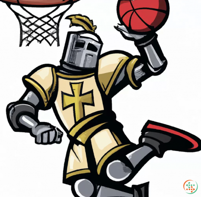 Logo - Knight dunking a basketball
