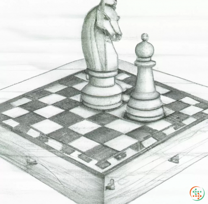 A chess board with a chess piece