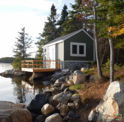 A house on a rocky shore