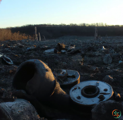 A pile of rocks and a bucket