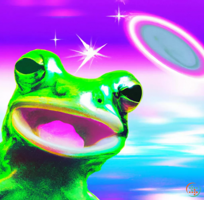A frog with a star in the background