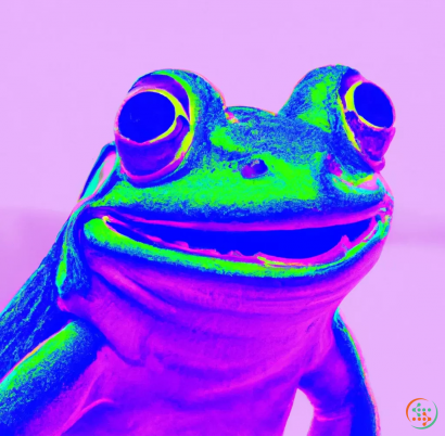 A colorful frog with large eyes