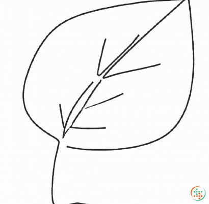 Shape - One Line Drawing of leaf