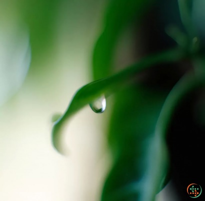 A close up of a drop of water on a leaf