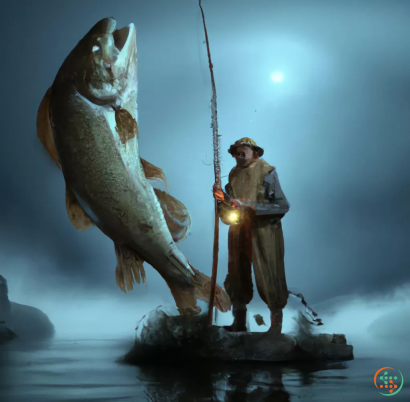 A person fishing with a fish