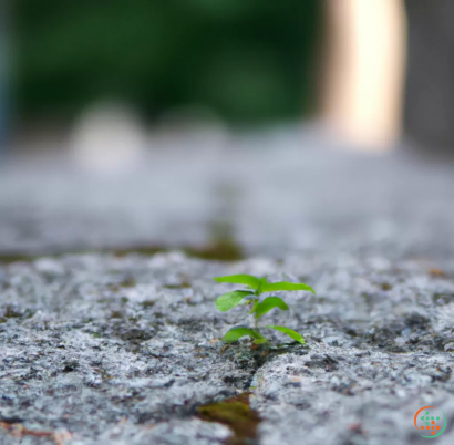 A small plant growing in the dirt