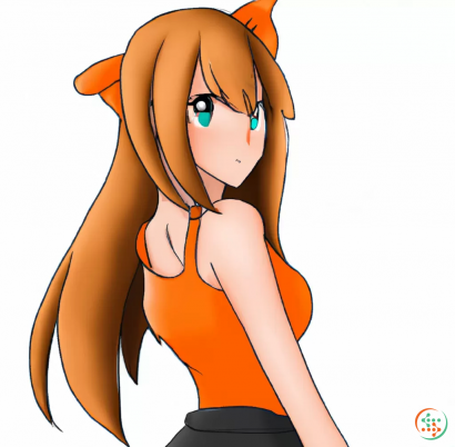 A cartoon girl with long hair