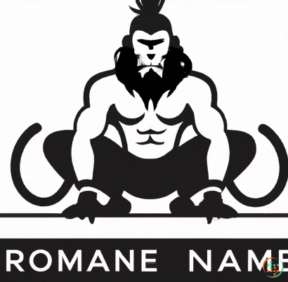 Logo - Lord Hanuman black and white logo image