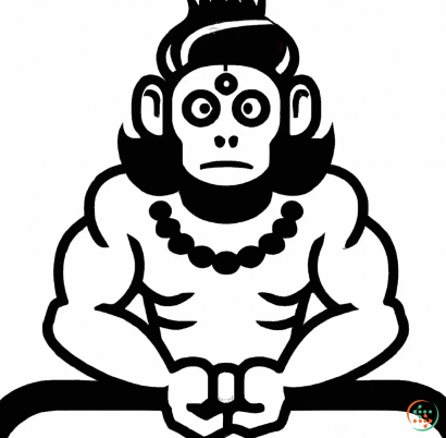Icon - Lord Hanuman black and white logo image