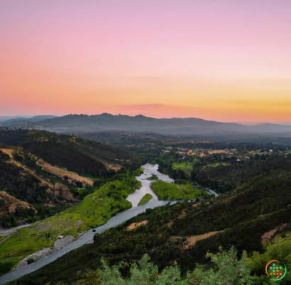 A river running through a valley