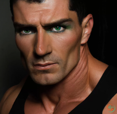 A man with green eyes