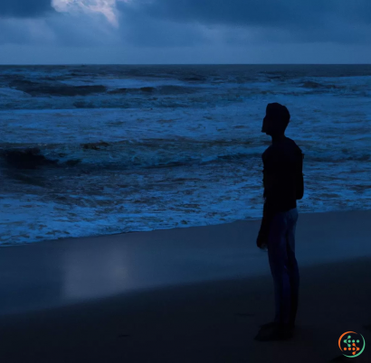 A person standing on a beach