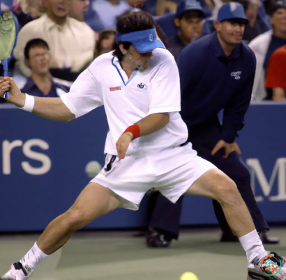 A man playing tennis