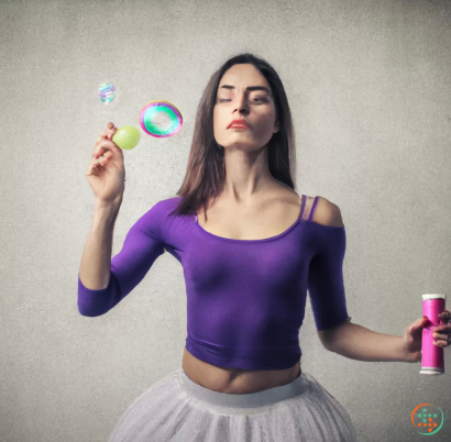 A woman holding a balloon