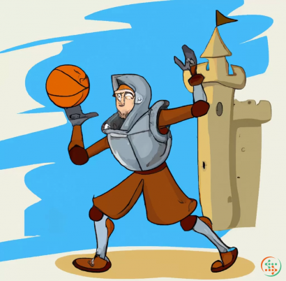 Icon - Medieval Knight Playing basketball