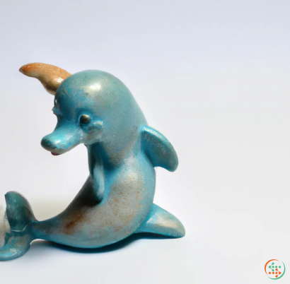 A blue ceramic pig