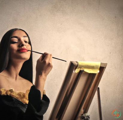 A woman with a paintbrush