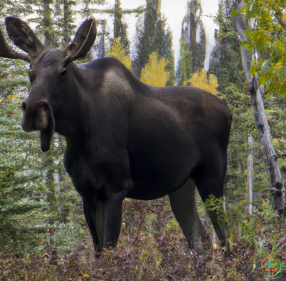 A moose with its mouth open