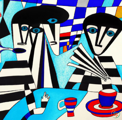 Shape - Morning tea party with picasso style and little bit surrealism