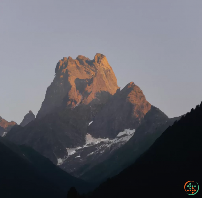 A mountain with snow