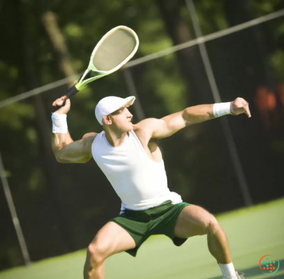 A woman playing tennis