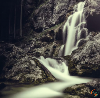 A waterfall in a cave