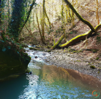 A river with rocks and trees