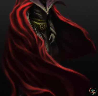 A red and black cape