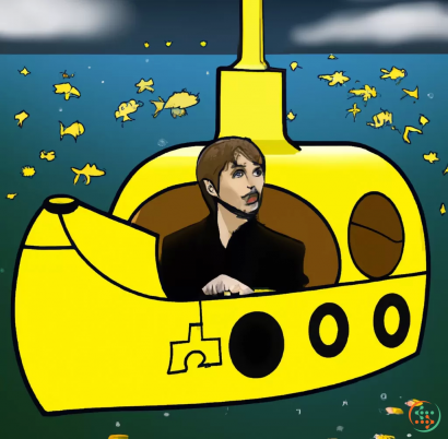 Logo - Neil Hannon in a yellow Submarine
