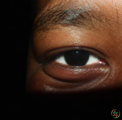 A close up of a person's eye