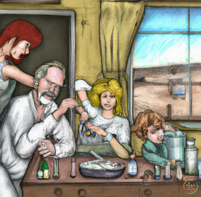 A painting of a family