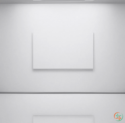 A white wall with a white door