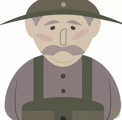 Icon - old man carpenter with flat grey cap