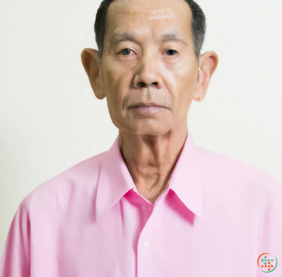 A man in a pink shirt