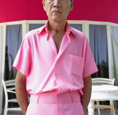 A person wearing a pink shirt