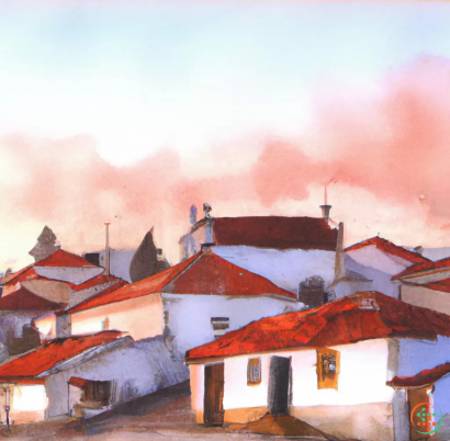 A painting of a town