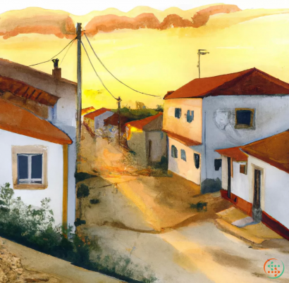 A painting of a town