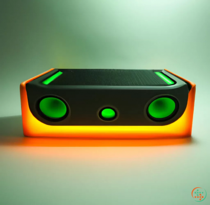 A black and orange video game controller