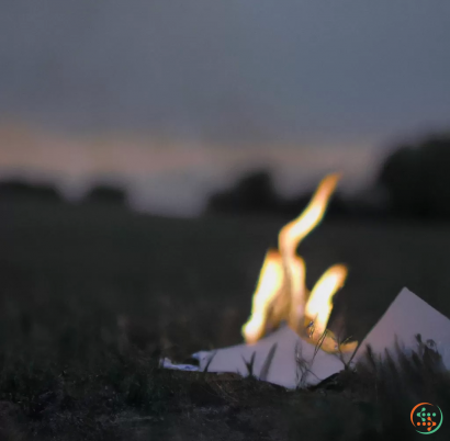 A campfire with a large flame