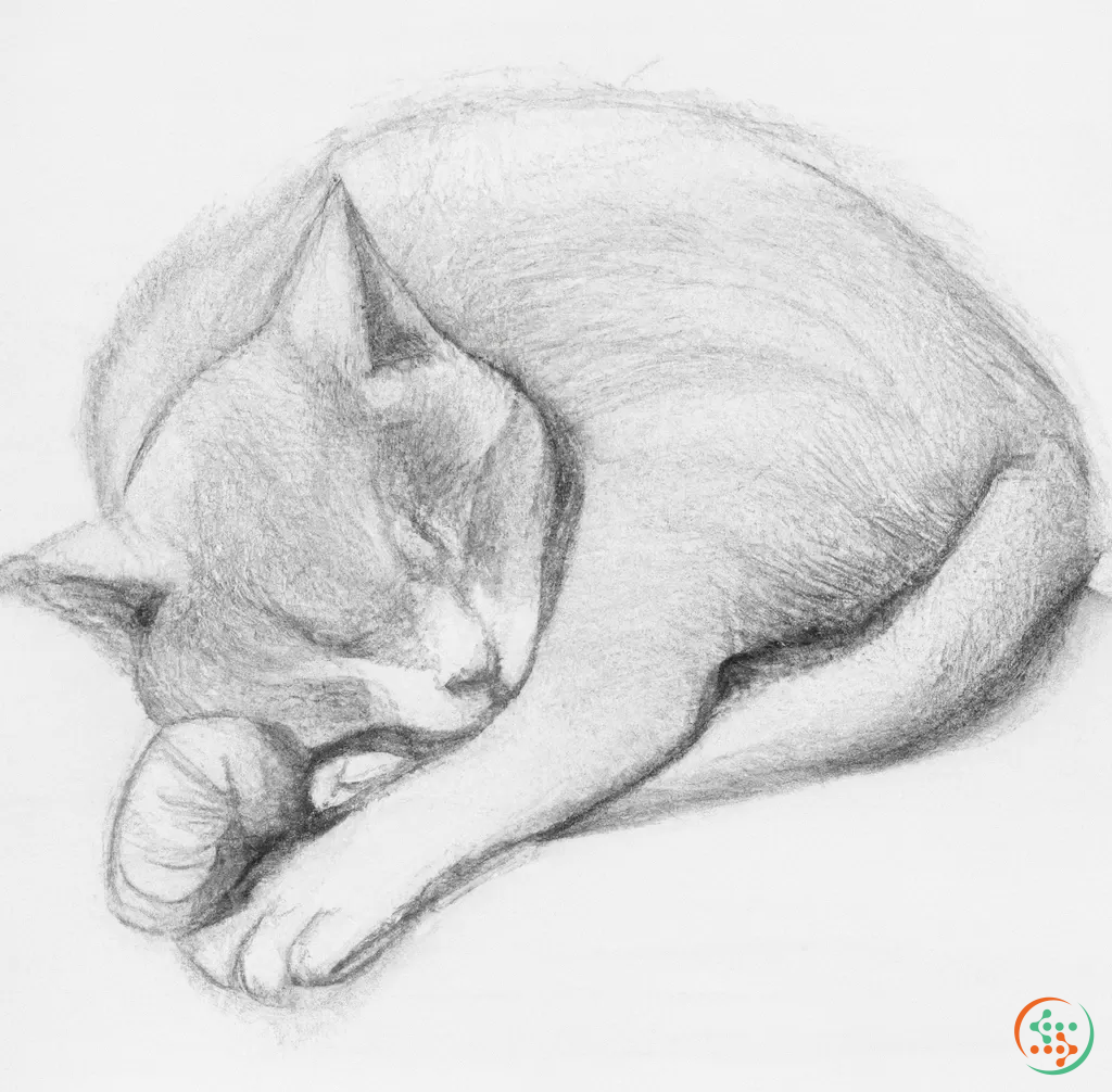 Pencil Drawing Of Sleeping Cat | Artificial Design