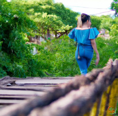 A person walking on a path