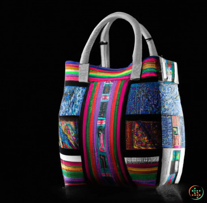 A bag with colorful designs