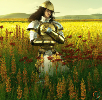 A man in a field of flowers