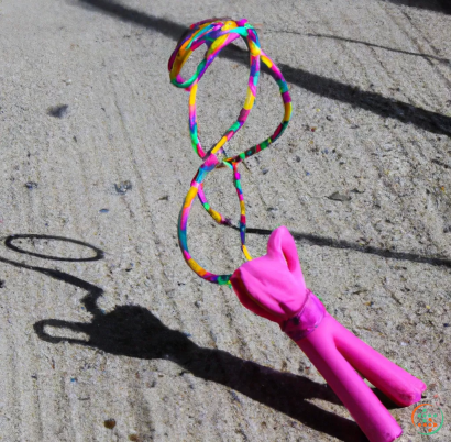 A colorful kite on the ground