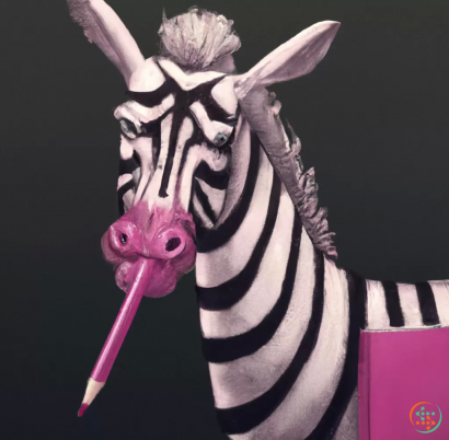 A zebra with a pink toy