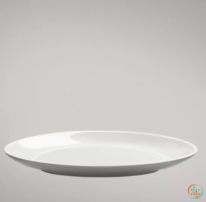 A white plate with a dark background