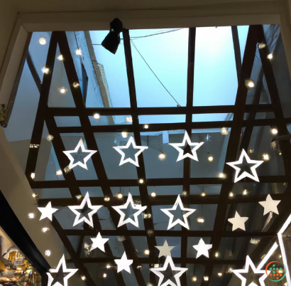 A large metal gate with stars